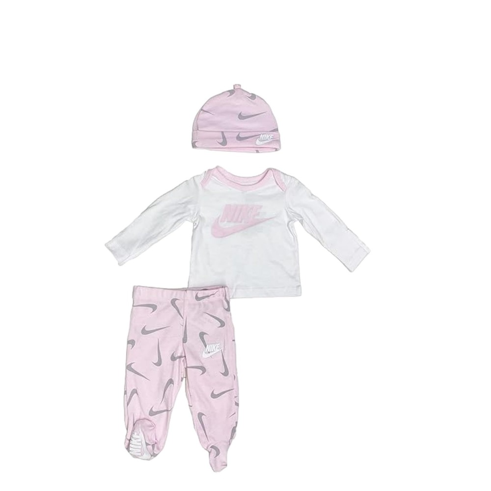 Nike Baby Boy Footed Pants, Long Sleeve Top and Beanie 3 Piece Set (W(56h572-a9 - Picture 1 of 1